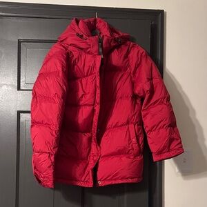 Quince Cherry Red Responsible down Puffer NWT